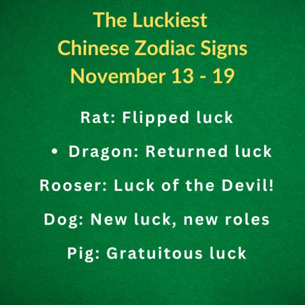 Which Chinese Zodiac Signs Are Luckiest November 13 19 2023